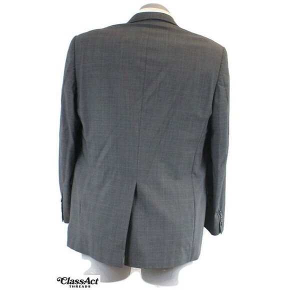 Hart Schaffner Marx 2 Piece Suit Gray Glen Plaid Wool 2 Btn 42L 37" Waist - Picture 8 of 11